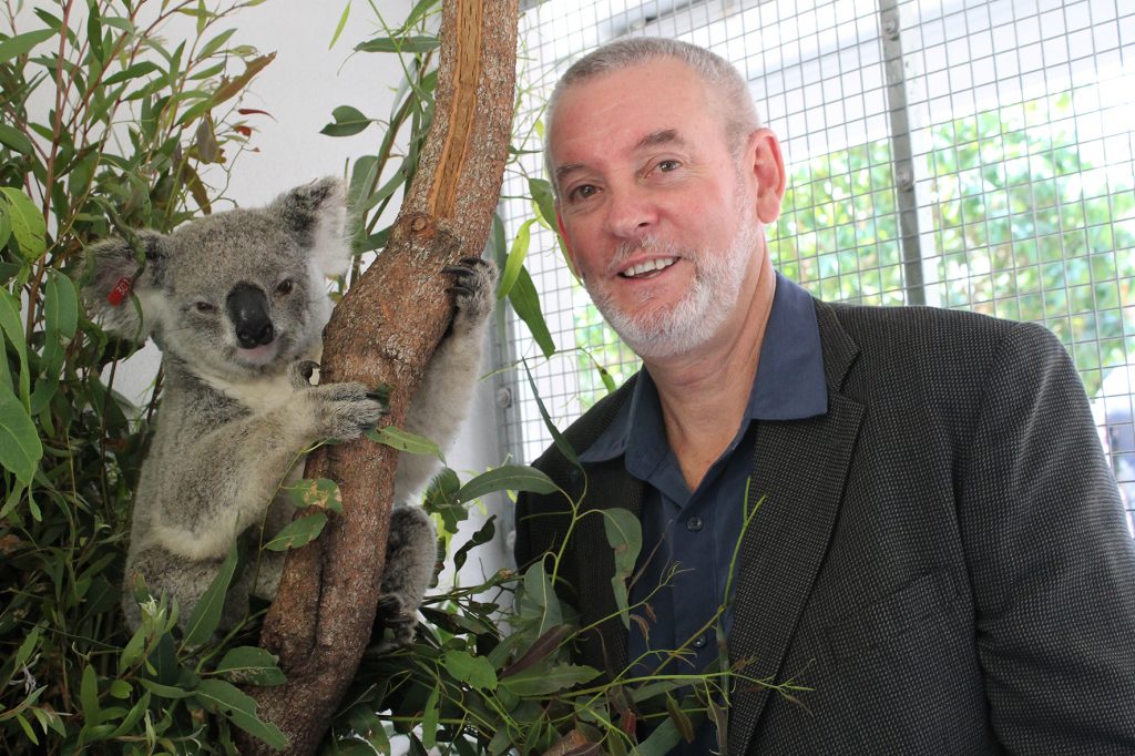 Peter Timms and koala